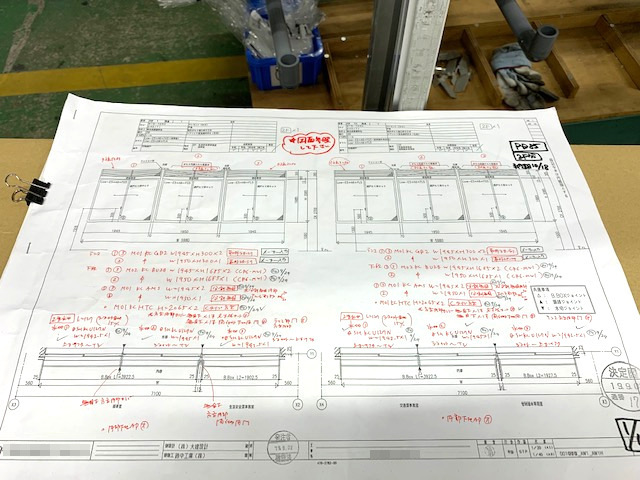 工場の組立用の図面